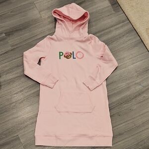 Polo Pink Hoodie Dress Fleece Women Small / Kids XL (16)